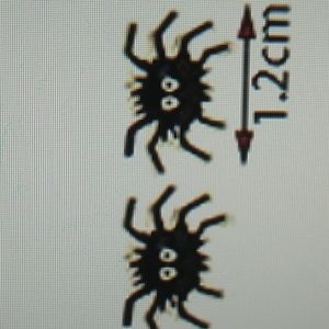 Halloween earrings Enamal Cute Spiders in Black Hypoallergenic